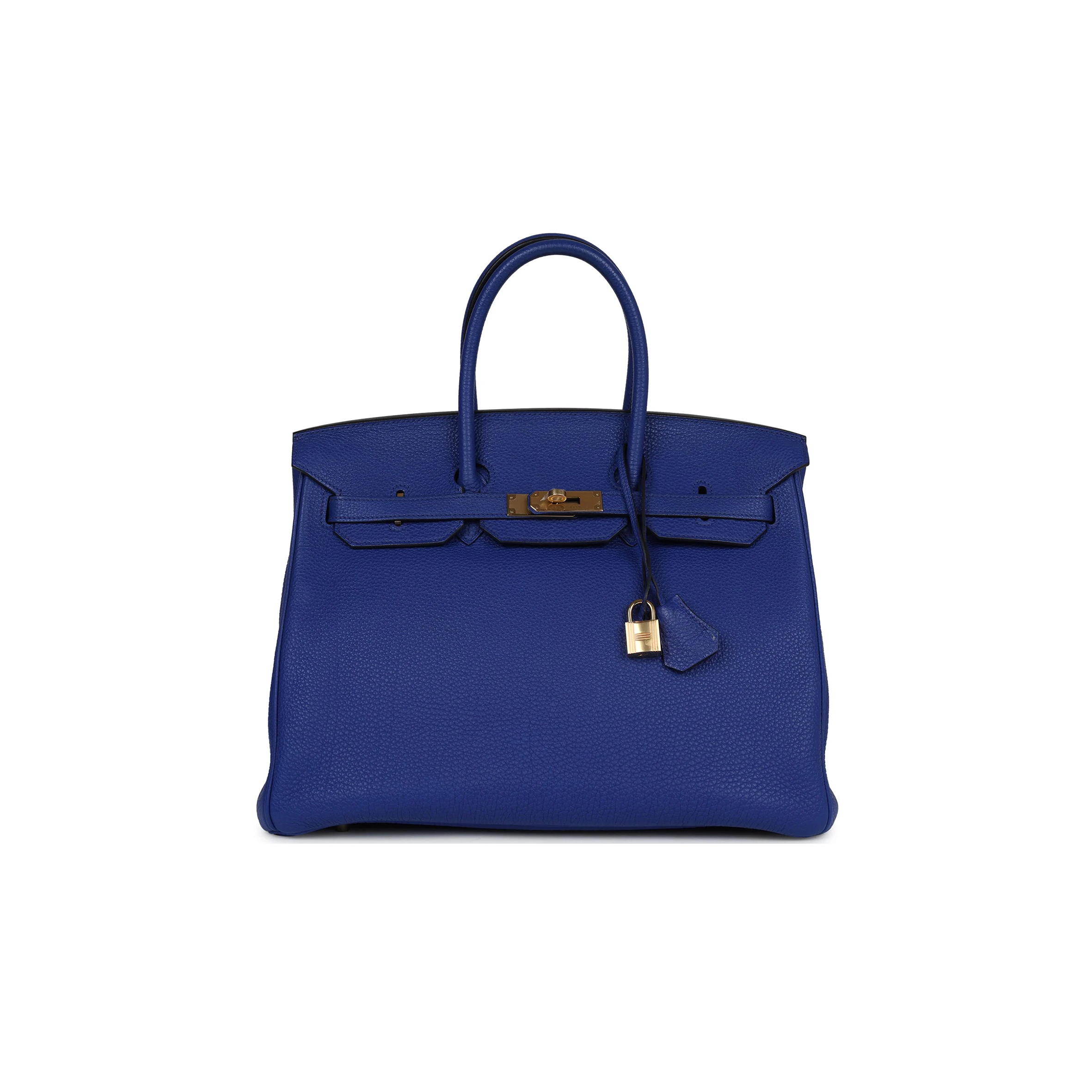 H**mes birkin 35 bleu electric togo gold hardware (35*28*6cm)